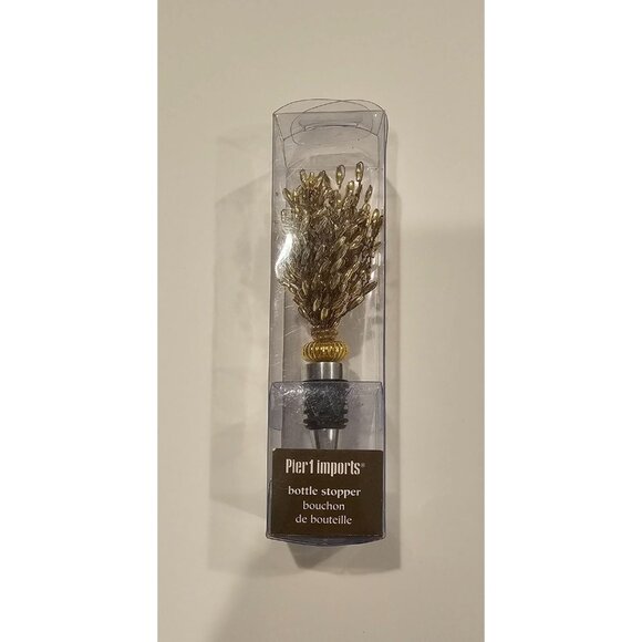 Pier 1 Imports‎ Gold Wine Bottle Stopper - Picture 3 of 3